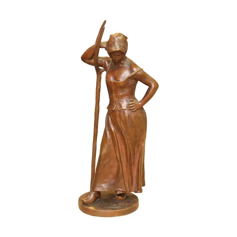 Sculpture de bronze “La Faneuse au champ” signé sur socle … - Moinat - Bronzes