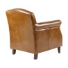 Fauteuil Normandie en cuir véritable coloris vintage Cigare … - Moinat - Fauteuils