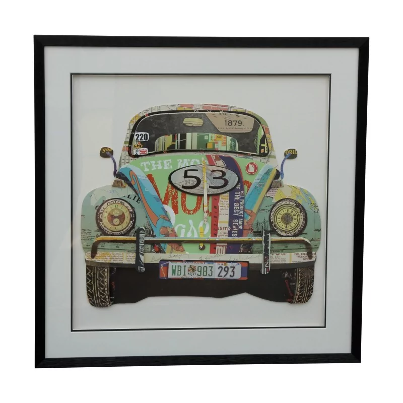 幅“瓢虫”画，在玻璃下浮雕，纸质，框在…… - Moinat - 画 - 各种的