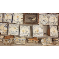 fully restored white tiled earthenware stove
