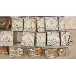 fully restored white tiled earthenware stove