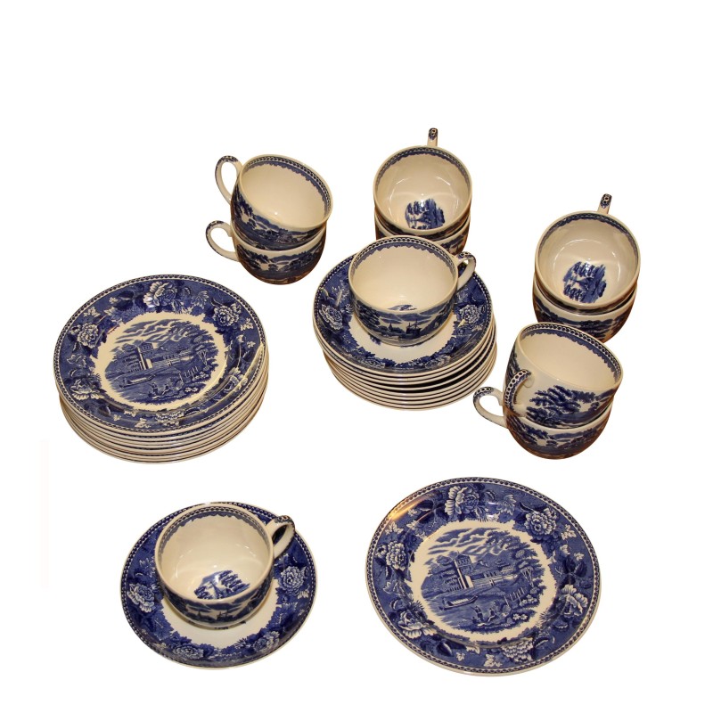 Service à thé "Landscape" Wedgwood & Barlaston of Estruria, en - Moinat - Porcelaine