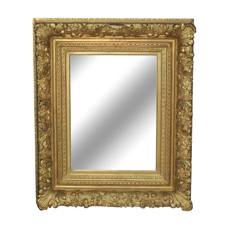 面镀金木镜，带生锈镜，雕刻精美，…… - Moinat - 镜子