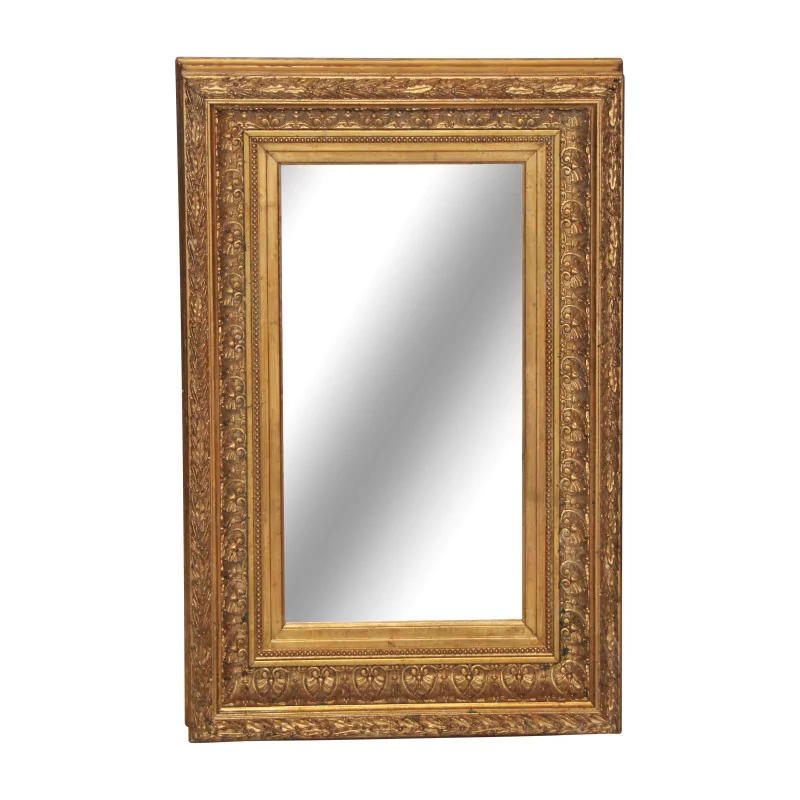 vergoldeter Holzspiegel mit patiniertem Spiegel, reich geschnitzt und … - Moinat - Spiegel