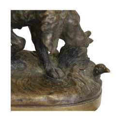Sculpture en bronze “Setter à la chasse*, signée sur la base à …