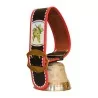Cloche de vache en bronze avec courroie en cuir décor raisin … - Moinat - Accessoires de décoration