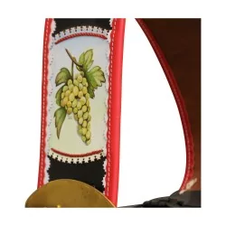 Cloche de vache en bronze avec courroie en cuir décor raisin …