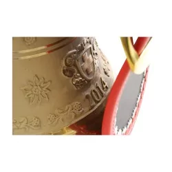 Cloche de vache en bronze avec courroie en cuir décor raisin …