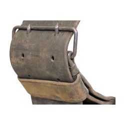 Cloche de vache en bronze avec décors de fleurs de montagne et