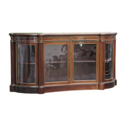 Pair of Louis XVI style display cabinets, with grooves …