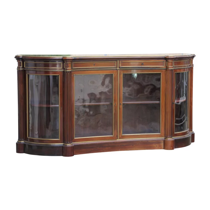 Pair of Louis XVI style display cabinets, with grooves … - Moinat - Buffet, Bars, Sideboards, Dressers, Chests, Enfilades