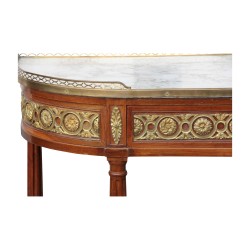 Paire de consoles Louis XVI en acajou monté sur chêne, dessus …