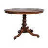 oval table, Louis Philippe pedestal table in walnut wood on … - Moinat - End tables, Bouillotte tables, Bedside tables, Pedestal tables