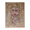Oil painting on wood, signed lower right Pierrette Gonseth-favre and dated 1993. - Moinat - Painting - Portrait