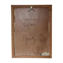 Tableau huile sur bois signé en bas à droite P.G.F et daté …