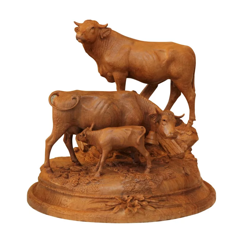 布里恩茨的木雕，代表一群奶牛” - Moinat - VE2022/3