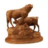 Wooden sculpture from Brienz representing a group of cows\" - Moinat - VE2022/3