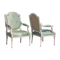 Pair of Louis XVI style armchairs model “Cheverny” in …
