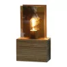 Moderne Lampe aus MDF-Holz und Zebrano-Furnier, mit 2 … - Moinat - Tischlampen