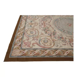 Tapis Aubusson dessin 0081 Coloris : Bleu, brun, beige, rose, …