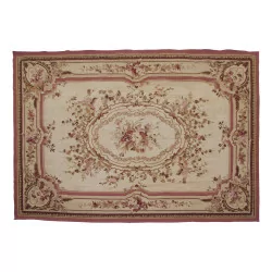 Aubusson rug Colours: Brown, beige, pink, purple