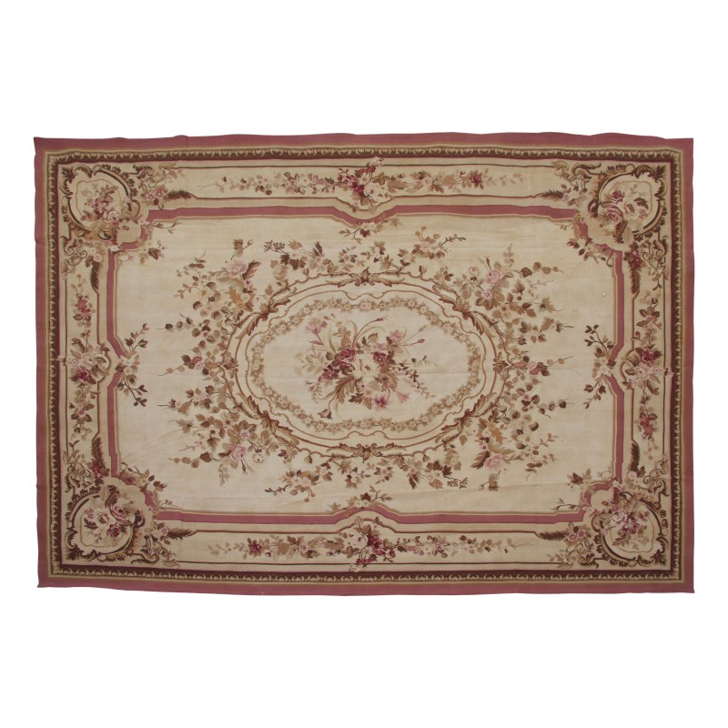 Aubusson 地毯颜色:棕色、米色、粉色、紫色 - Moinat - 地毯 Aubusson 地毯颜色:棕色、米色、粉色、紫色 - Moinat - 地毯