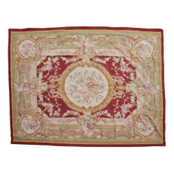 Aubusson 地毯设计 0185 - R 颜色：红色、绿色、棕色……