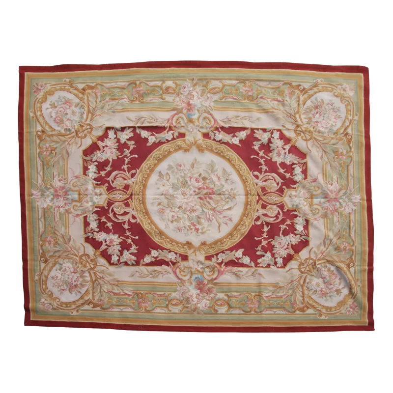 Aubusson rug design 0185 - R Colours: red, green, brown, … - Moinat - Rugs