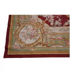 Aubusson 地毯设计 0185 - R 颜色：红色、绿色、棕色……