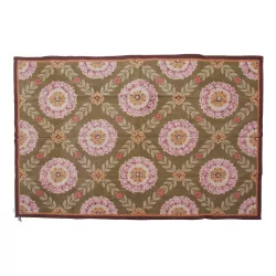 Aubusson rug design 0042 Colours: Pink, green, brown, yellow