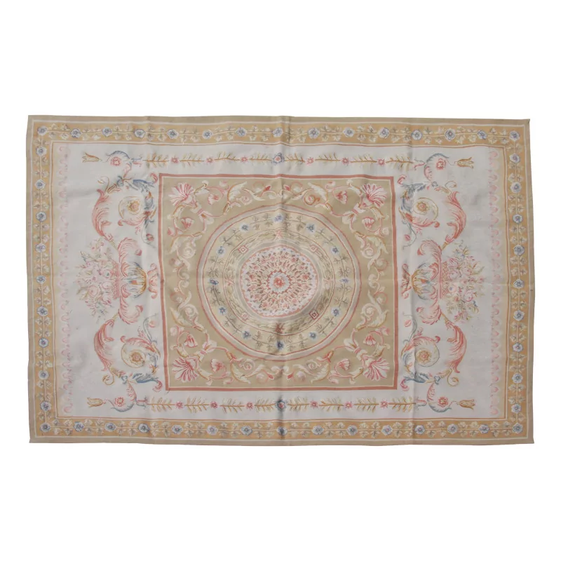 Aubusson design rug 210 Colours: Blue, pink, beige, brown, … - Moinat - Rugs