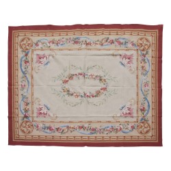 Aubusson 地毯设计 0053 颜色：蓝色、棕色、红色、绿色……