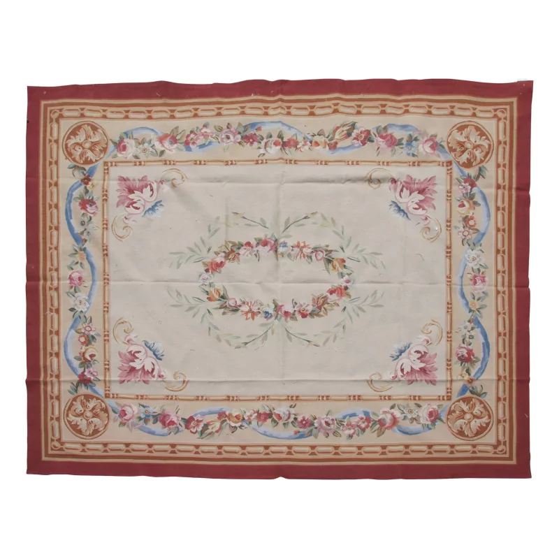 Teppich Aubusson Dessin 0053 Farben: blau, braun, rot, grün, … - Moinat - Teppiche