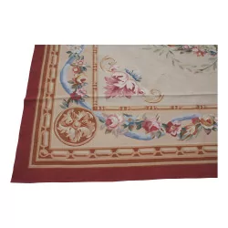 Teppich Aubusson Dessin 0053 Farben: blau, braun, rot, grün, …