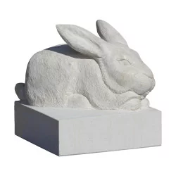 „Kaninchen“-Skulptur aus burgundischem Kalkstein, …