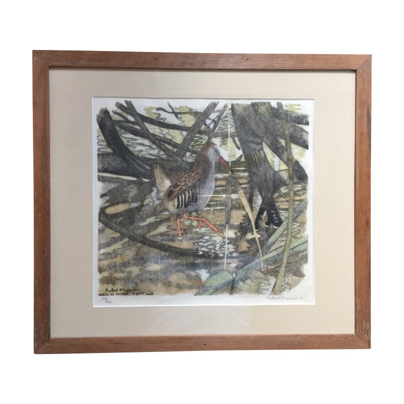 Painting, print under glass signed lower left Robert … - Moinat - Painting - Portrait