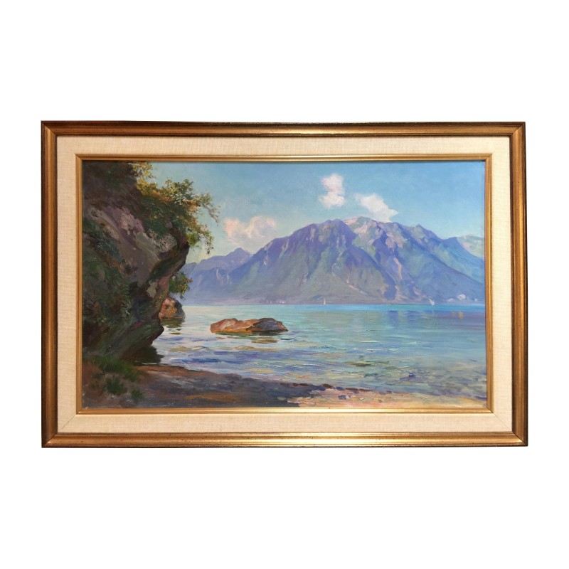Gemälde, Öl auf Leinwand signiert links unten Fritz Edouard … - Moinat - Gemälden - Landschaften Gemälde, Öl auf Leinwand signiert links unten Fritz Edouard … - Moinat - Gemälden - Landschaften