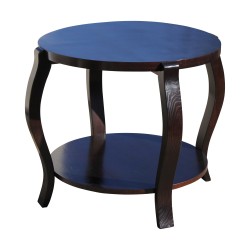 Pedestal table, low table, in blackened stained ash wood, 2