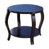 Pedestal table, low table, in blackened stained ash wood, 2 - Moinat - End tables, Bouillotte tables, Bedside tables, Pedestal tables