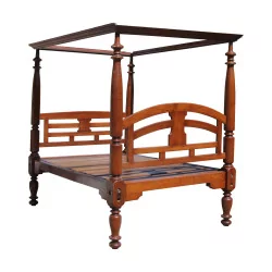 Canopy bed wood for 130x195 cm Indian bed, late 19th …