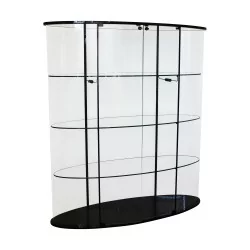 Ovale Glasvitrine mit Beleuchtungssystem …