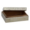 Box aus Knochen- und Kiefernholz mit goldener geometrischer Dekoration. - Moinat - Schachtel, Urnen, Vasen