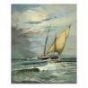Oil painting on canvas “Le coup de Joran”, signed and dated and … - Moinat - Painting - Landscape