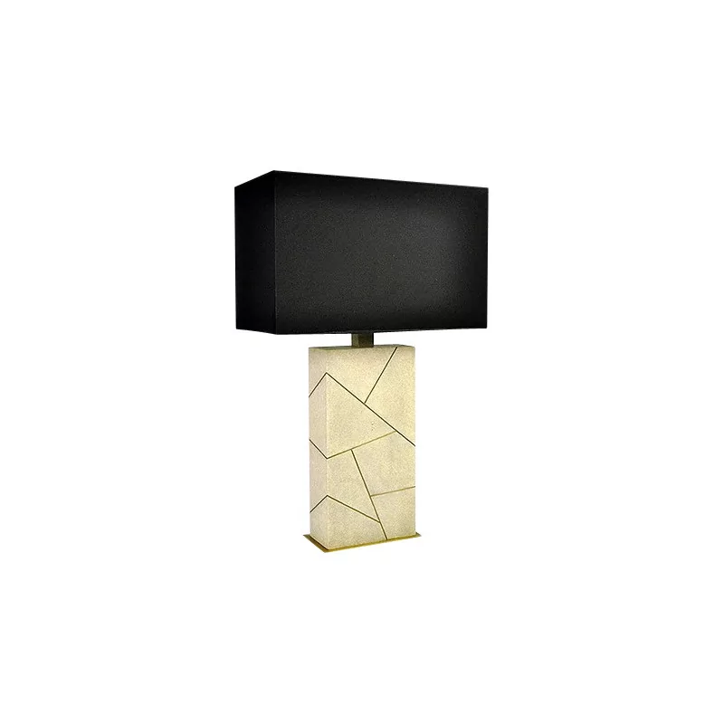 Шагреневый светильник антично-белого цвета с вставками из - Moinat - Настольные лампы