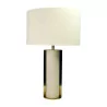 Lampe en galuchat couleur antic blanc, laiton brossé, … - Moinat - Lampes de table