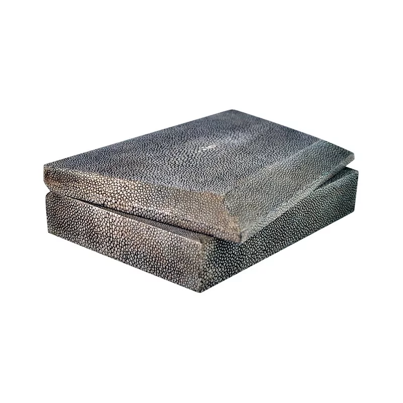 Box in carbon-coloured shagreen, wooden structure … - Moinat - Boxes, Urns, Vases