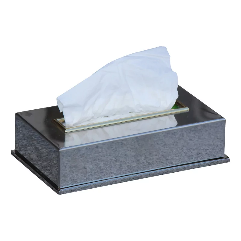 Tissue box in shiny chrome-plated brass. Manufacturing - Moinat - Decorating accessories