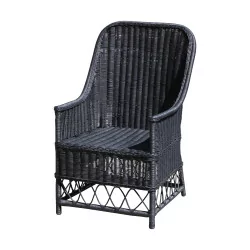 扶手椅（花园）型号 CARIBE，黑色柳条，风格......