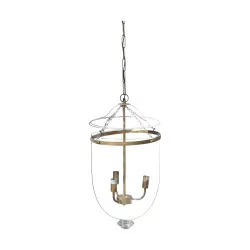 bell lantern in glass and bronze, 3 lights.
