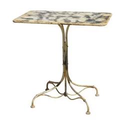 Rectangular wrought iron garden table on 4 style legs …